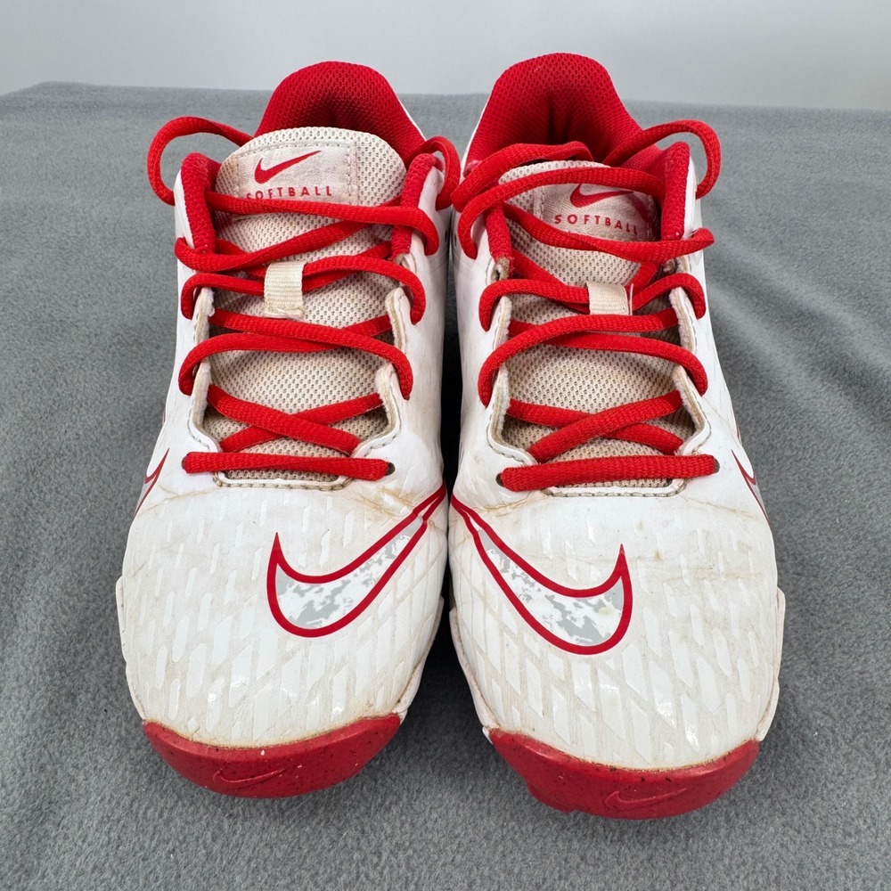 Nike Hyperdiamond 4 Keystone Softball Cleats Youth 3Y White Red FZ0919-104